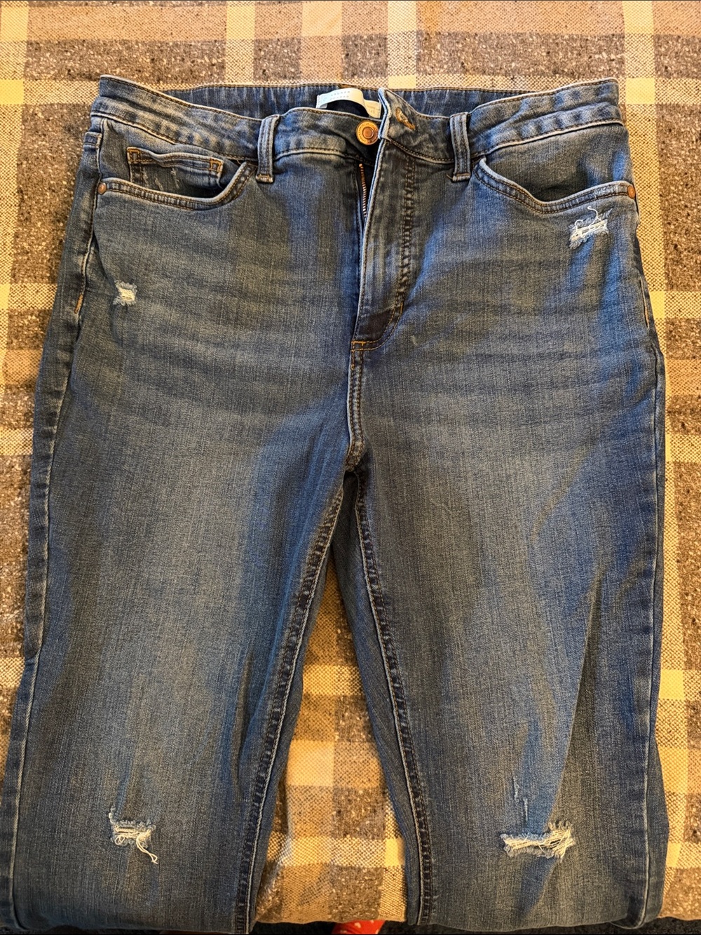 LC Lauren Conrad Distressed Medium Blue Skinny Jeans